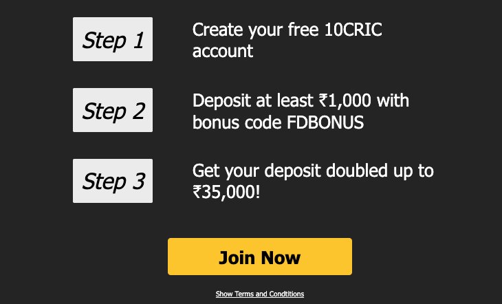 how to get 10cric welcome bonus