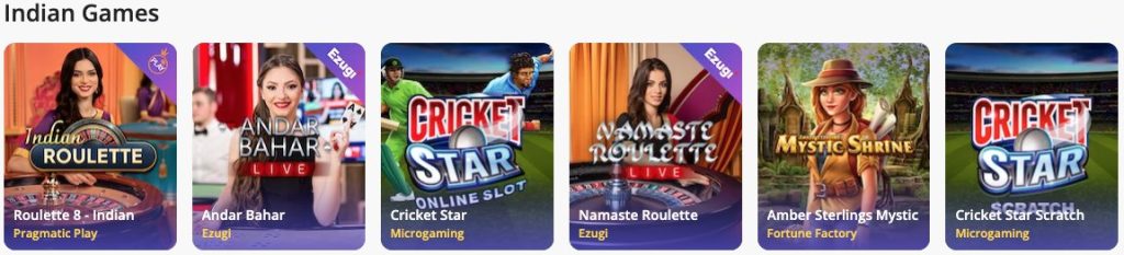 CasinoDays popular Indian games