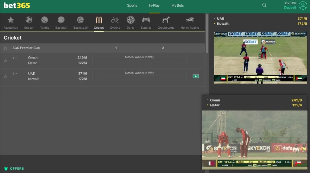 bet365 watch live cricket in multiple windows