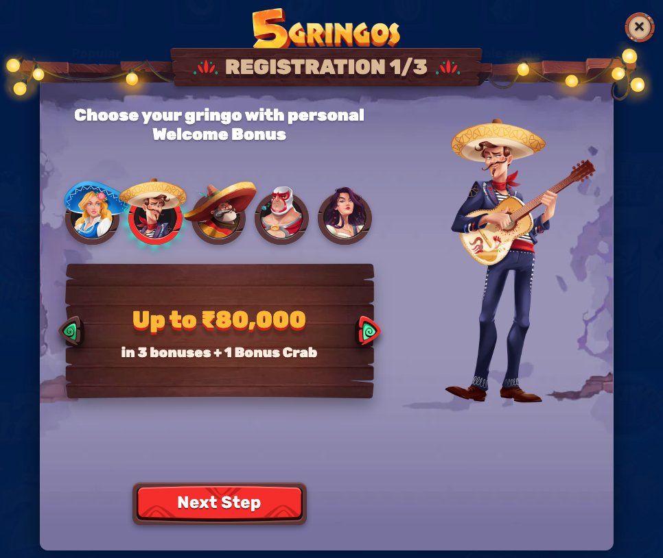 5Gringos Casino India Bonus
