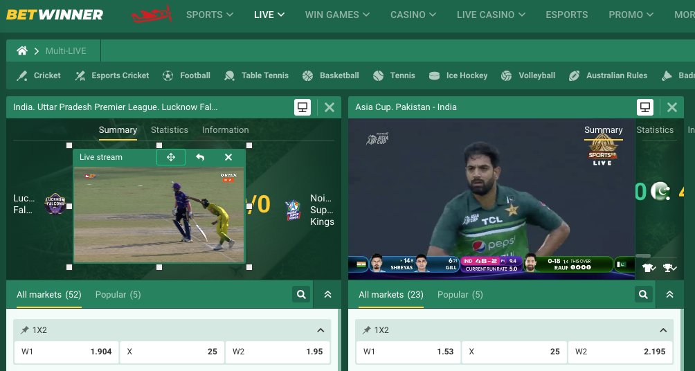 watch and bet on cricket with live streaming