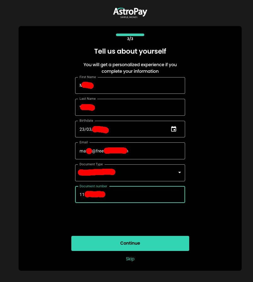 how to create Astropay account India