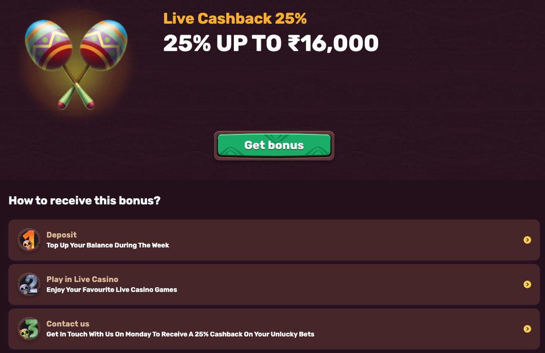 5Gringos Live Casino Cashback